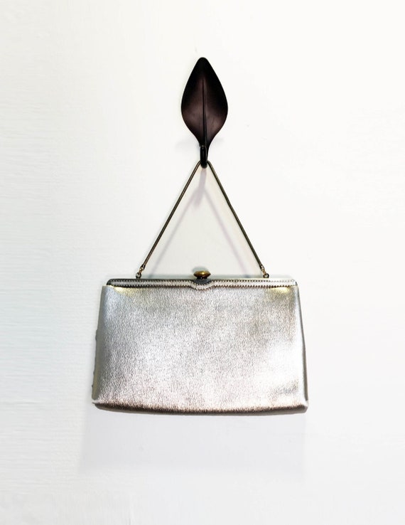 Vintage 60s Silver Metallic Handbag