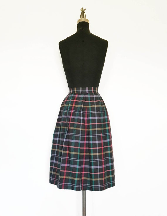 Vintage Plaid Pleated Skirt - image 2