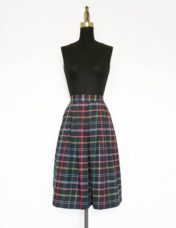Vintage Plaid Pleated Skirt - image 4