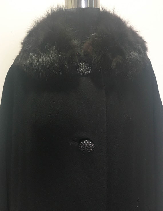 Vintage Cashmere Coat with Faux Fur Collar - image 3