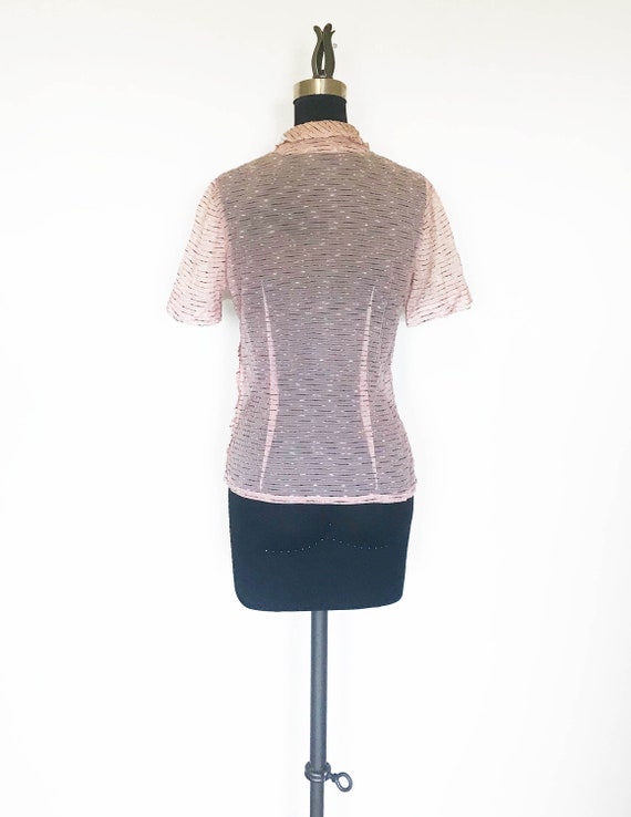 Vintage 50s Pink Organza Blouse - image 5