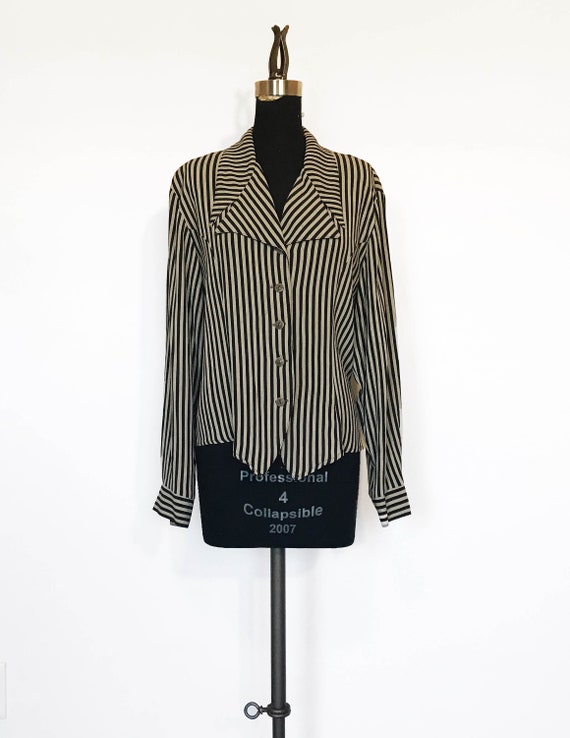 Vintage 90s Soft Striped Blazer Jacket - image 2