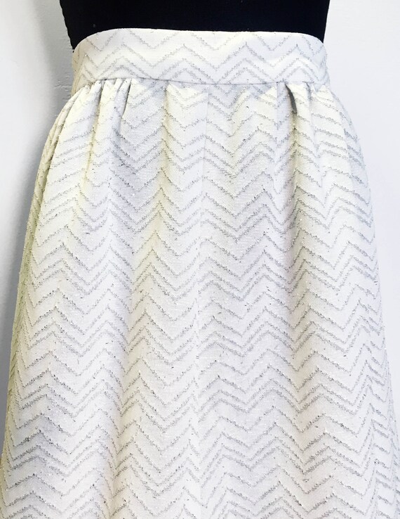 Vintage 60s Metallic Zigzag Maxi Skirt Gem