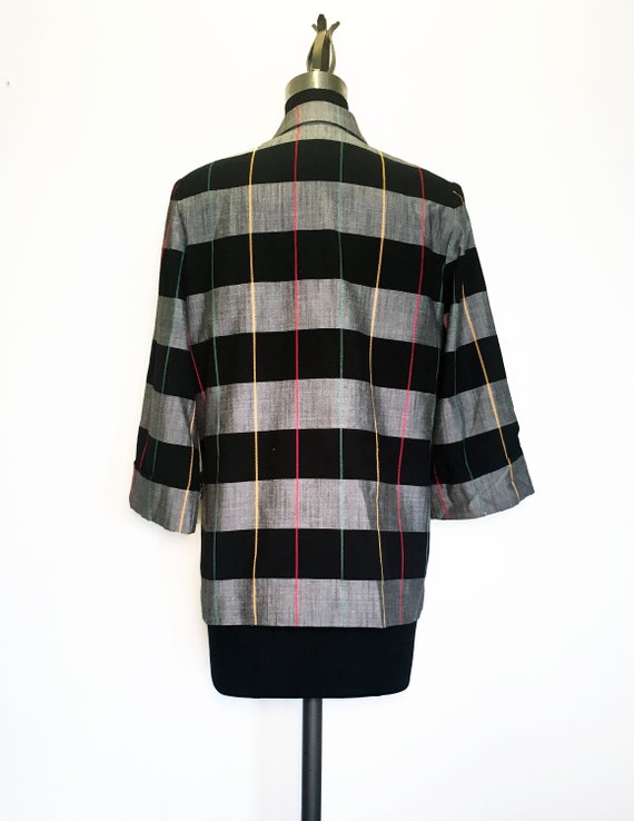 Vintage 80s 90s Oversized Novelty Plaid Blazer - image 3