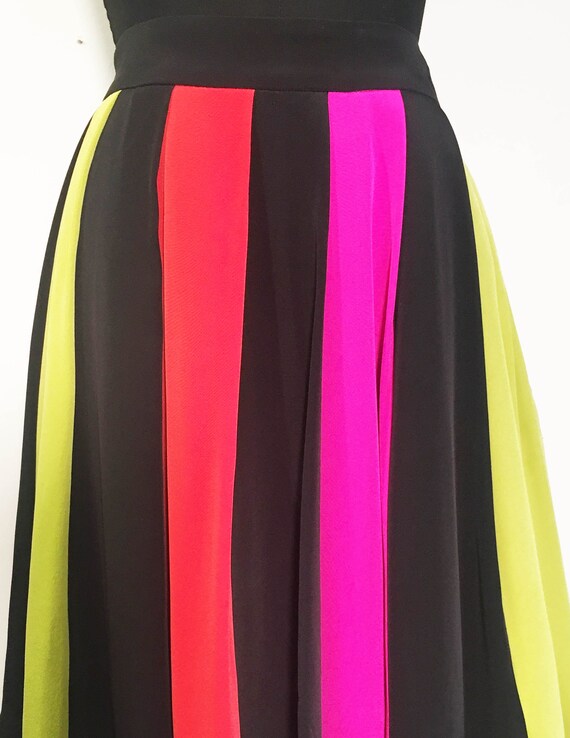 Kate Spade Rainbow Stripe Silk Pleated Skirt - image 2