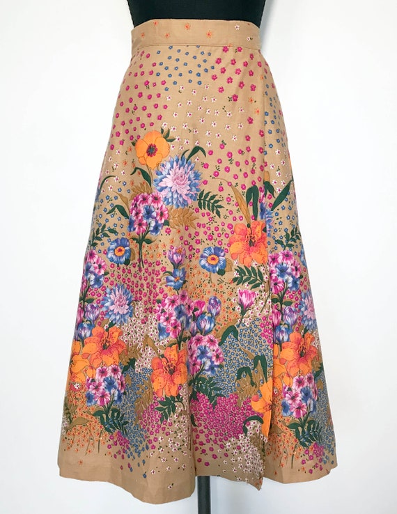 Vintage Garden Floral Wrap Skirt - image 3