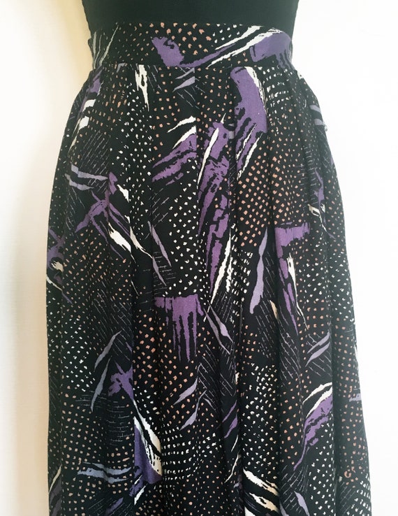 Vintage 80s 90s Abstract Graphic Print Skirt - image 2