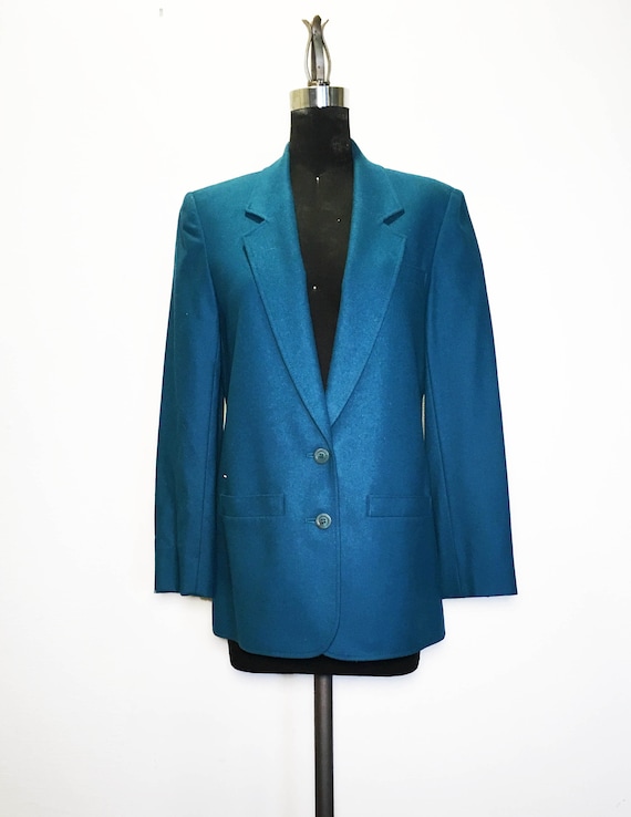Vintage Teal Pendleton Wool Boyfriend Blazer