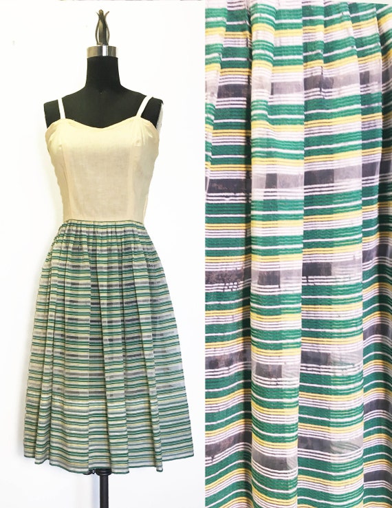 1950s Trompe-L'oeil Lace Scalloped Sundress | x-small