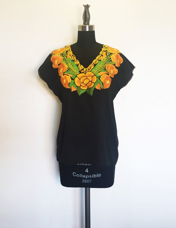 Vintage embroidered cotton blouse - Gem