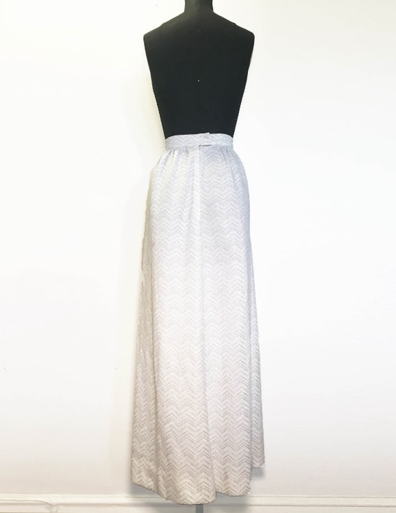 Vintage 60s Metallic Zigzag Maxi Skirt Gem