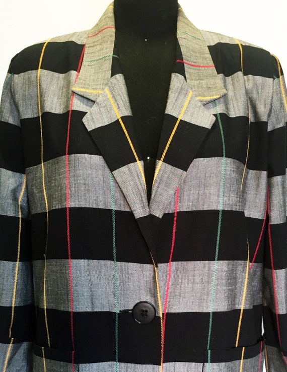 Vintage 80s 90s Oversized Novelty Plaid Blazer - image 2