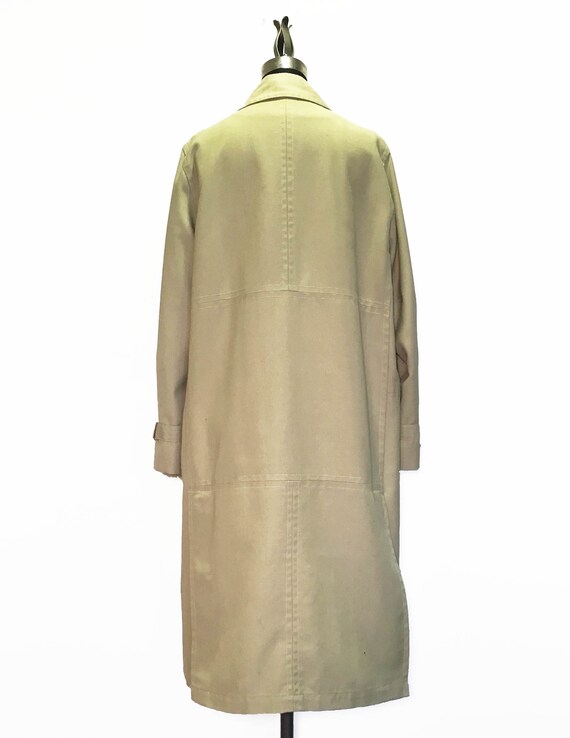 Vintage 60s 70s Spring Green Canvas Coat - image 4