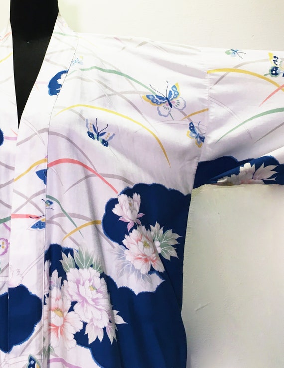 Vintage Butterfly Print Cotton Robe - image 3