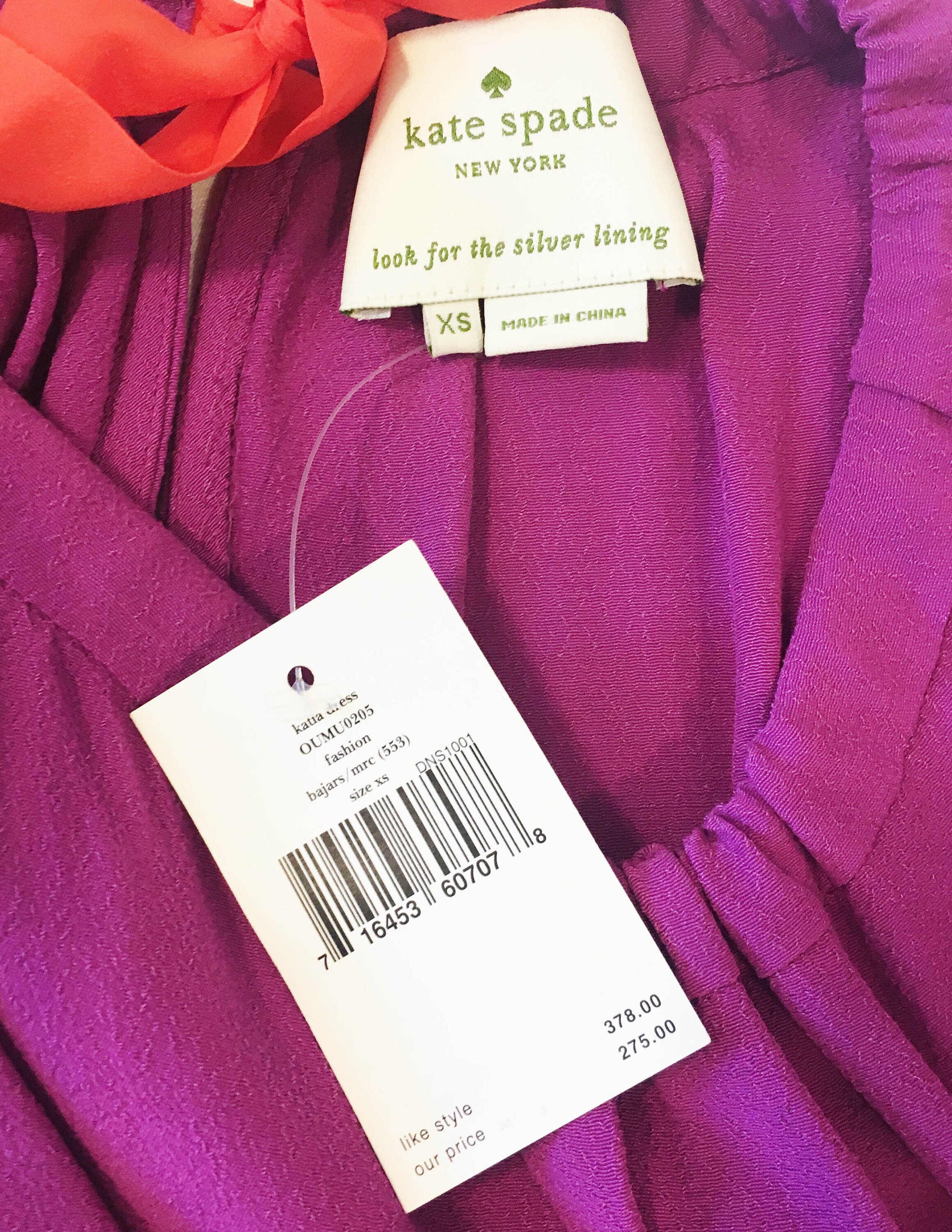 Kate Spade Purple Sundress With Orange Ties at Back Neck - Etsy