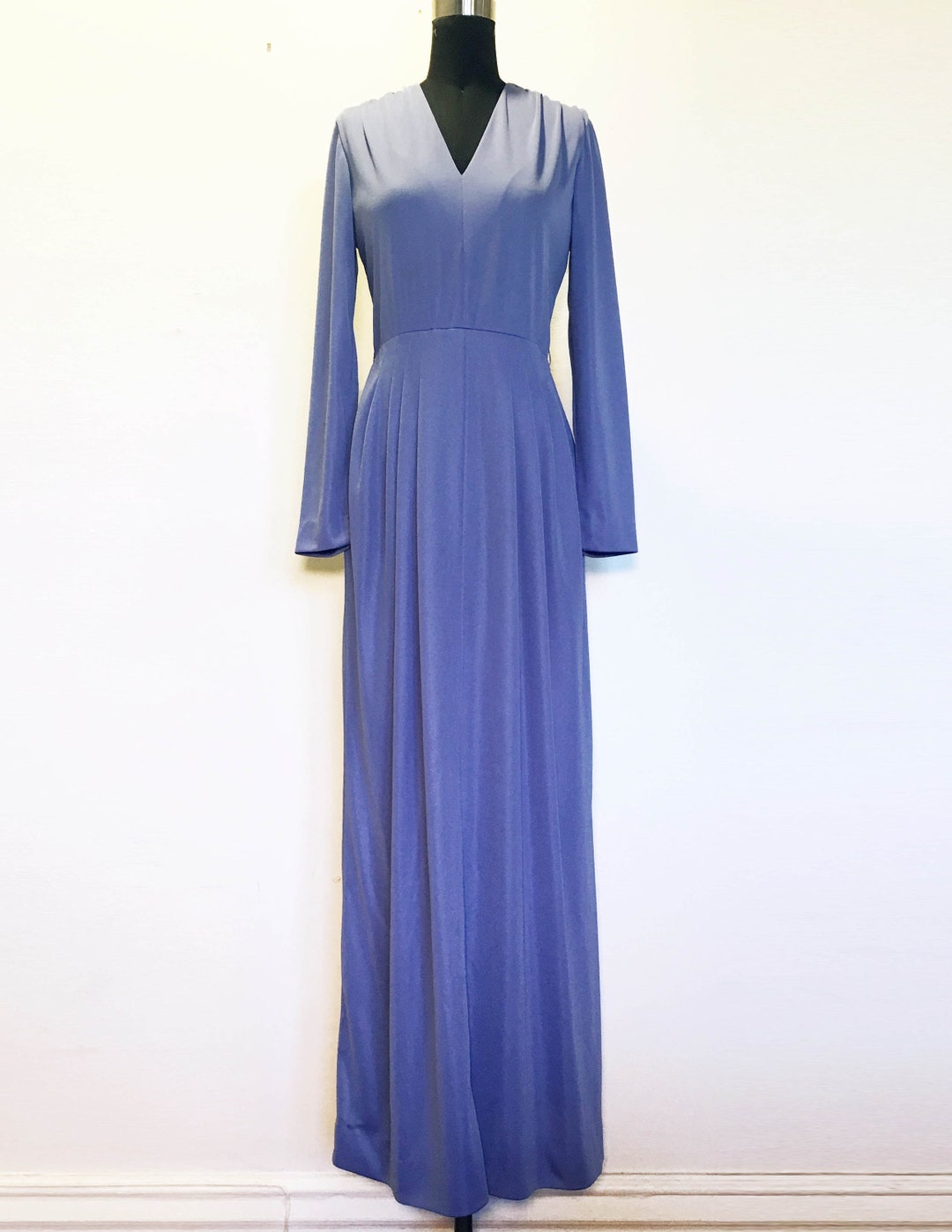 Vintage 70s Slinky Maxi Dress With Side Slit - Etsy