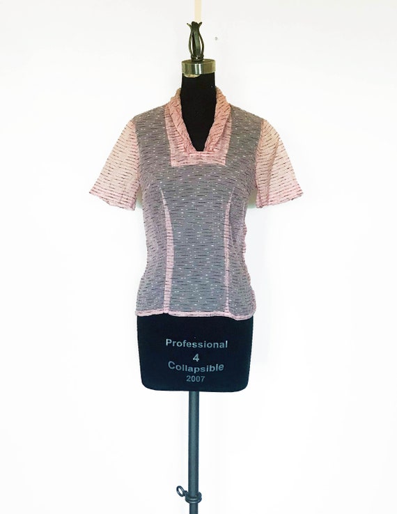 Vintage 50s Pink Organza Blouse - image 2