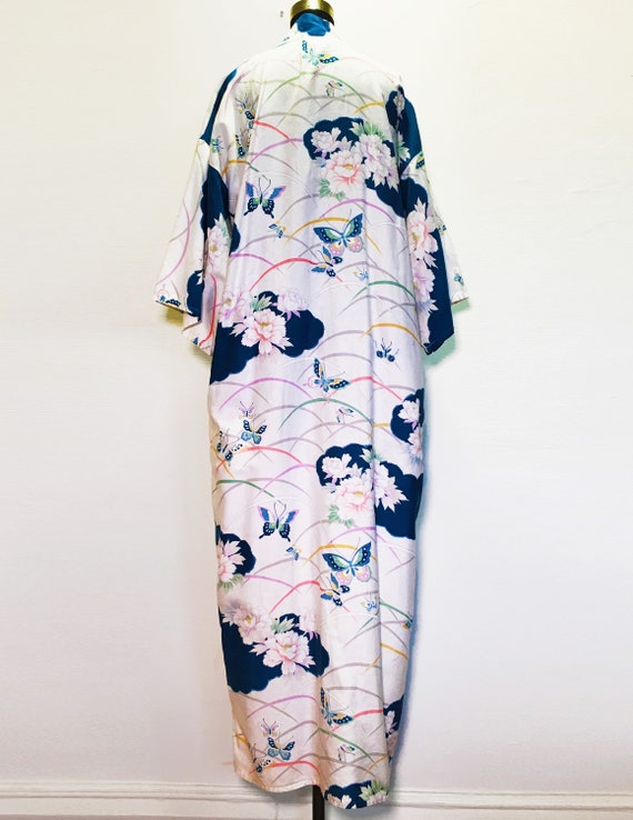 Vintage Butterfly Print Cotton Robe - image 4