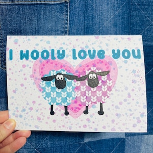 Greetings Card | I Wooly Love You - Personalised Birthday Card, Anniversary Card, Valentines Card