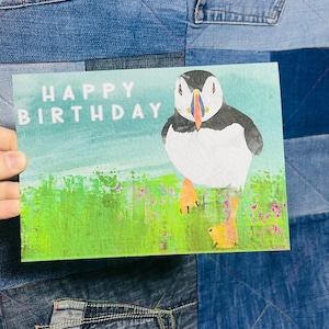 Greetings Card | Puffin Along - Personalised Birthday Card, Anniversary Card, Valentines Card