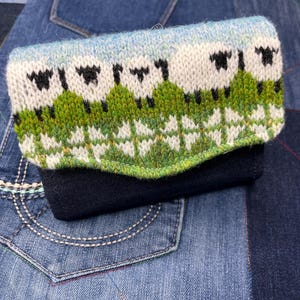 Frühlings Lamm Schafwolle Geldbörse, einzigartige Brieftasche, Geldbörse Brieftasche, schrulligen Geldbeutel, Kupplung Geldbörse, gestrickte Brieftasche, Kupplung Brieftasche für Frauen