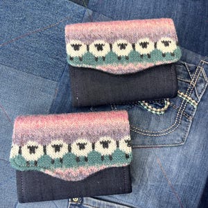 Rosa Lila Schafwolle Geldbörse, einzigartige Brieftasche, Geldbörse Brieftasche, schrullige Geldbörse, Kupplung Geldbörse, gestrickte Brieftasche, Kupplungs Brieftasche für Frauen