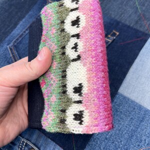 Pink Green Sheep Wool Purse, Unique Wallet, Purse Wallet, Quirky Purse, Clutch Purse, Knitted Wallet, Clutch Wallet for Women