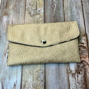 Beige Wildlederimitat Geldbörse | Patchwork Geldbörse | Handy-Clutch