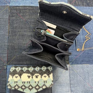 Aqua Grau Schafwolle Geldbörse, Einzigartige Brieftasche, Geldbörse Brieftasche, Quirky Geldbörse, Kupplung Geldbörse, Strick Geldbörse, Kupplung Geldbörse für Frauen