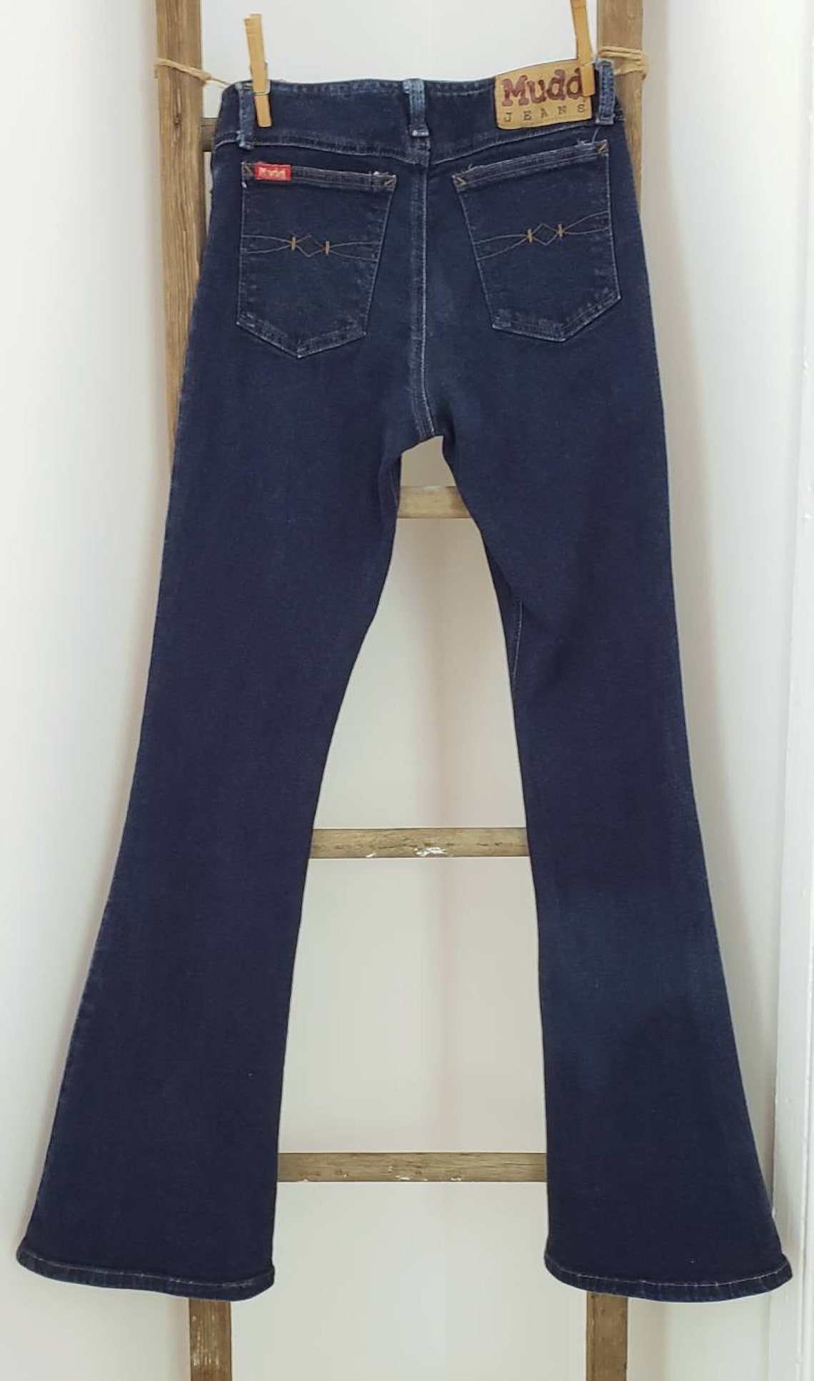90s Jeans Vintage Mudd Jeans Dark Wash Bell Bottoms Size 7 Etsy Italia
