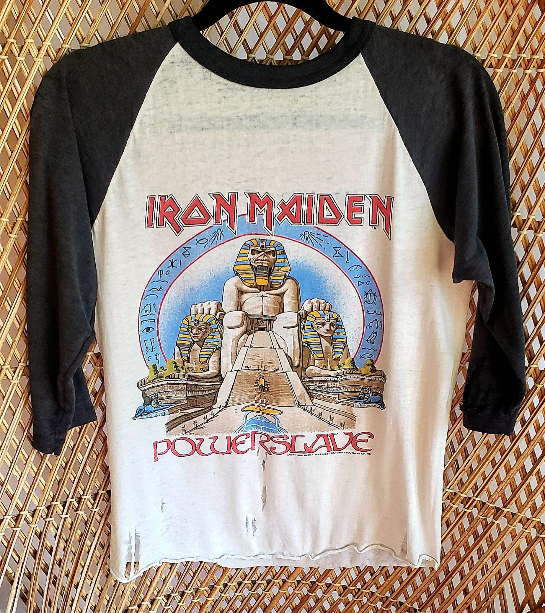 Vintage Iron Maiden Shirt / 84-85 Powerslave Tour / 80s Iron Maiden