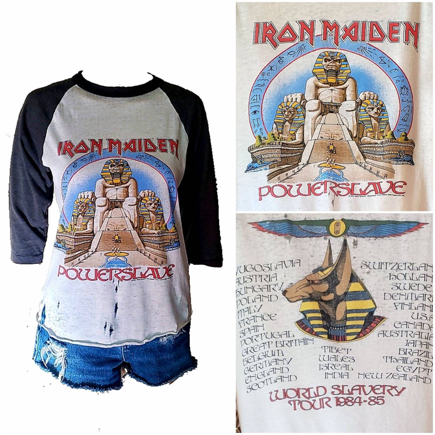Vintage Iron Maiden Shirt / 84-85 Powerslave Tour / 80s Iron