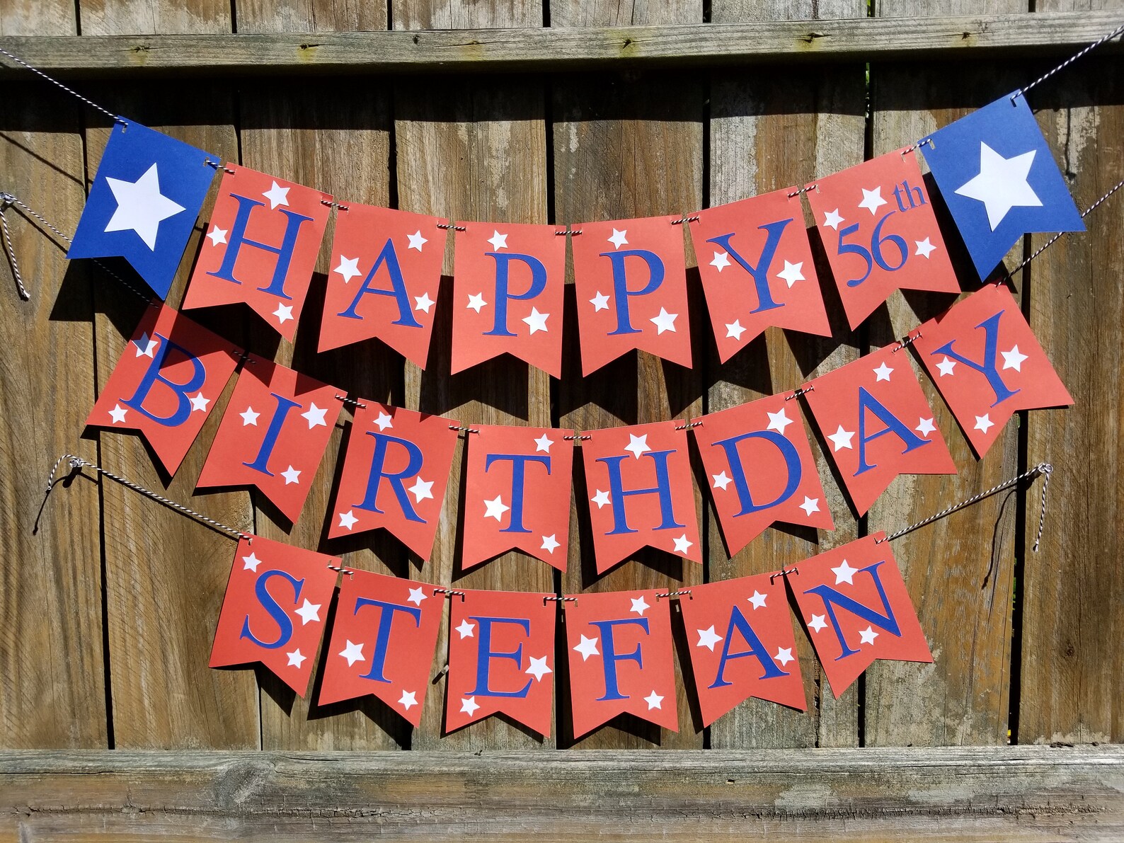 Patriotic Happy Birthday Banner Stars and Stripes - Etsy