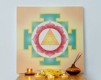 Ganesha Yantra Canvas Print: Sacred Geometry Art, Vaastu Design