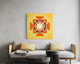 Sun Yantra | Meditative Geometric Art | Quality Canvas Giclee Print | Vaastu | Shipa Technology