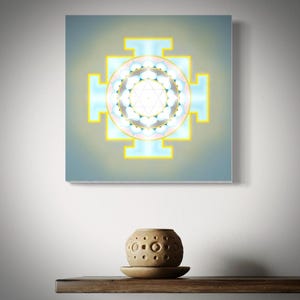 Moon Yantra | Meditative Geometric Art | Quality Canvas Giclee Print | Vaastu | Shipa Technology