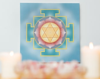 Goddess Lakshmi Yantra Canvas Print: Sacred Geometry Art, Vaastu Design