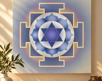 Saturn Yantra | Shani Sacred Geometry Art | Meditative Geometric Art | Quality Canvas Giclee Print | Vaastu