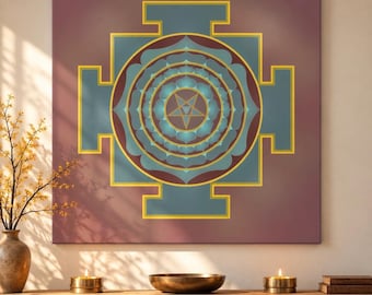 Goddess Matangi Yantra Canvas Print | Sacred Geometry Art