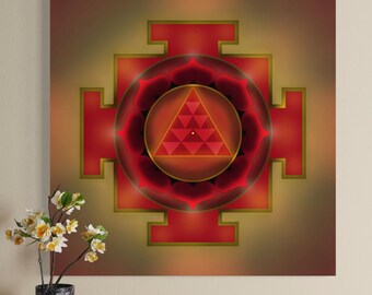Mars Yantra Canvas Print | Mangala Yantra | Sacred Geometry | Vaastu Art