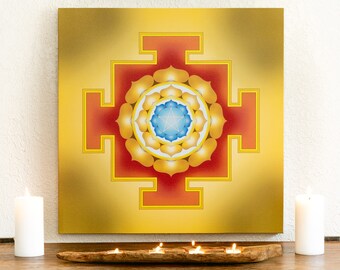 Shiva Yantra Canvas Giclee Print: Sacred Geometric Meditative Art