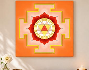 Goddess Durga Yantra Canvas Print | Sacred Geometry | Vaastu Art