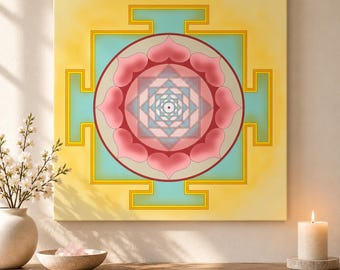 Venus Yantra Canvas Print | Shukra Yantra | Sacred Geometry  | Giclée Wall Art