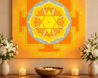 Jupiter Yantra Canvas Print | Brihaspati Yantra | Sacred Geometry | Giclée Wall Art