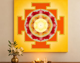 Sun Yantra Canvas Print | Surya Yantra | Sacred Geometry | Giclée Wall Art