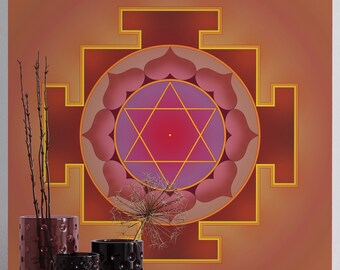 Rahu Yantra | Meditative Geometric Art | Quality Canvas Giclee Print | Vaastu