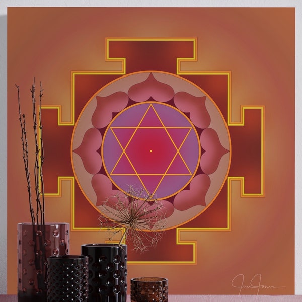 Rahu Yantra | Meditative Geometric Art | Quality Canvas Giclee Print
