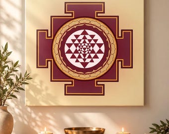 Shri Yantra Art Print: Vaastu Sacred Geometry, Divine Feminine