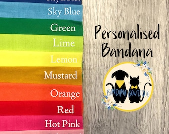 Personalised Bandana - No Business Logo on this order Words Only Dog/Cat Over The Collar Bandana - Any Font Any Colour