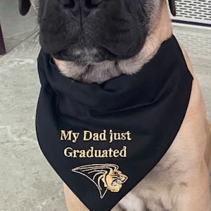 Personalised  embroidery embroidered Custom Business logo Only  Bandana - Dog/Cat  through The Collar Bandana - Any Colour Any Font